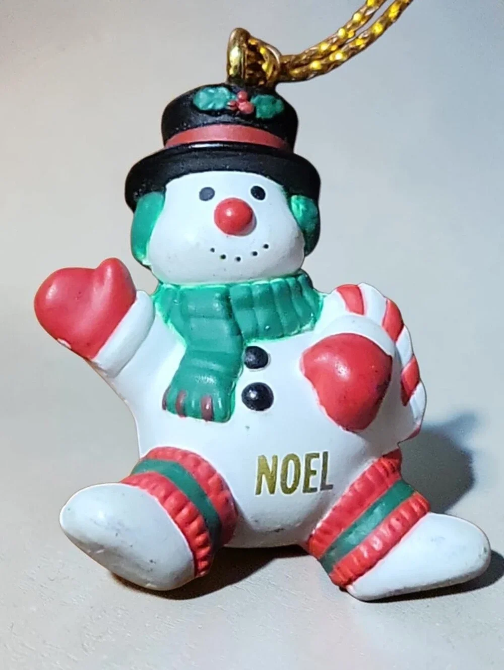 Vtg 80's Hallmark Merry Miniatures Noel Snowman Christmas Ornament 1 1/4
